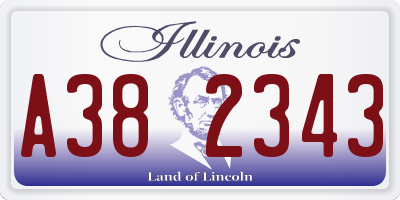 IL license plate A382343