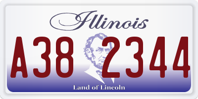IL license plate A382344