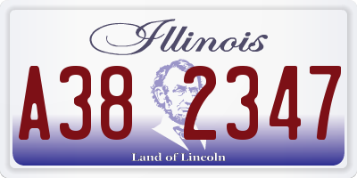 IL license plate A382347