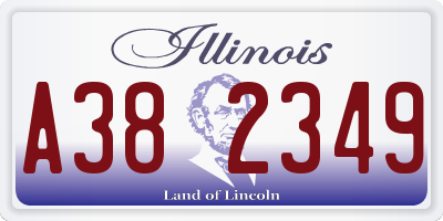 IL license plate A382349