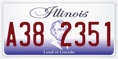 IL license plate A382351