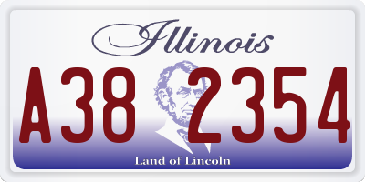 IL license plate A382354