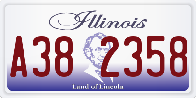 IL license plate A382358