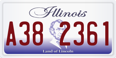 IL license plate A382361
