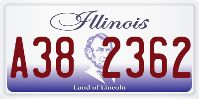 IL license plate A382362