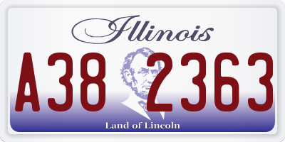 IL license plate A382363