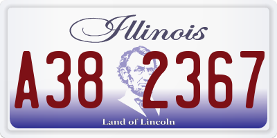 IL license plate A382367