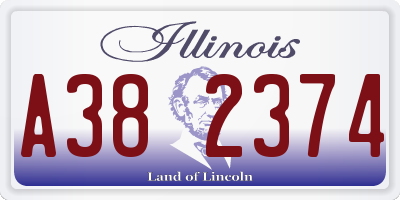 IL license plate A382374