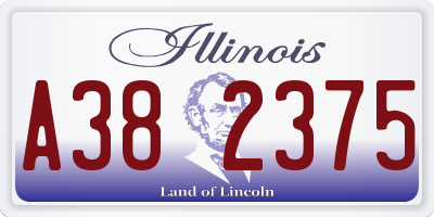 IL license plate A382375