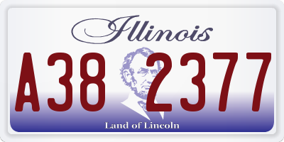 IL license plate A382377