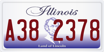 IL license plate A382378