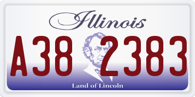 IL license plate A382383