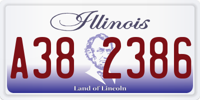 IL license plate A382386