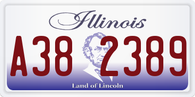 IL license plate A382389