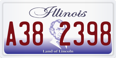 IL license plate A382398
