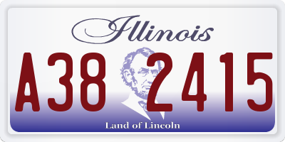 IL license plate A382415
