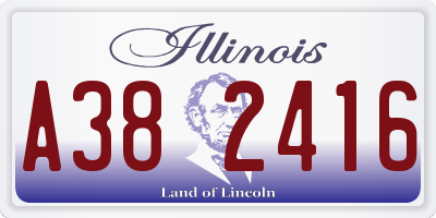 IL license plate A382416