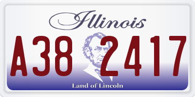 IL license plate A382417