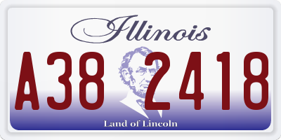 IL license plate A382418