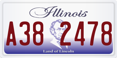 IL license plate A382478