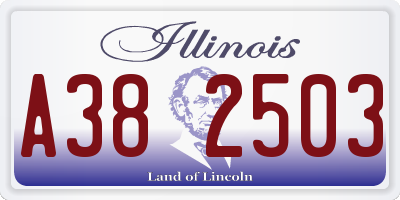 IL license plate A382503