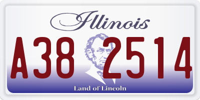 IL license plate A382514