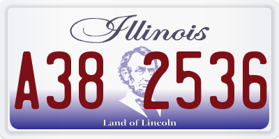 IL license plate A382536