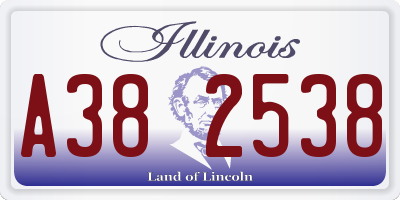 IL license plate A382538