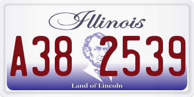 IL license plate A382539