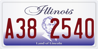 IL license plate A382540