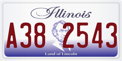 IL license plate A382543