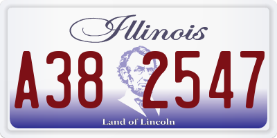 IL license plate A382547