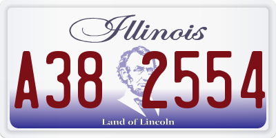 IL license plate A382554
