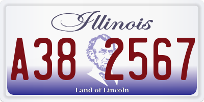 IL license plate A382567