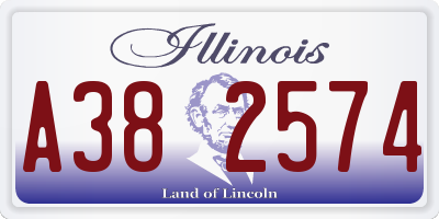 IL license plate A382574