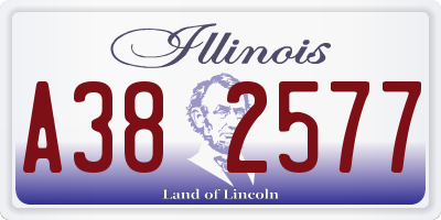 IL license plate A382577