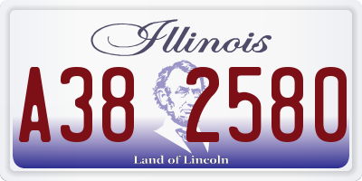 IL license plate A382580