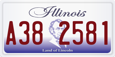 IL license plate A382581
