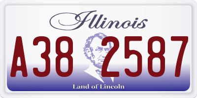 IL license plate A382587