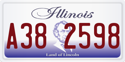 IL license plate A382598