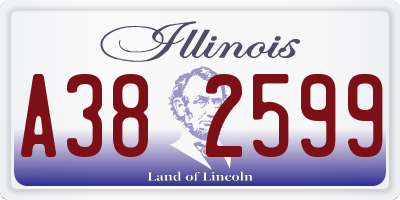 IL license plate A382599