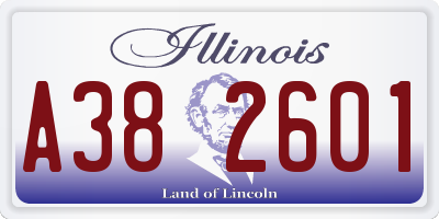 IL license plate A382601