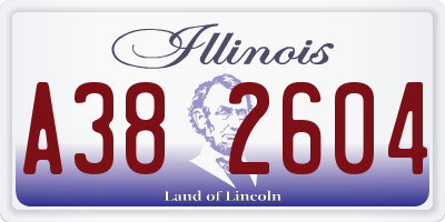 IL license plate A382604