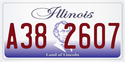 IL license plate A382607