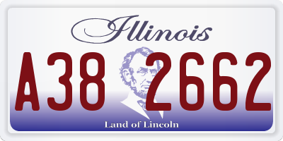IL license plate A382662