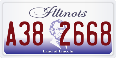 IL license plate A382668