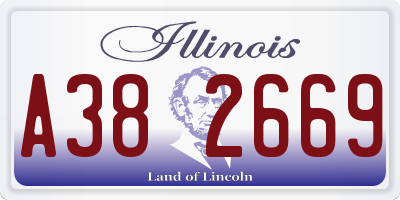 IL license plate A382669