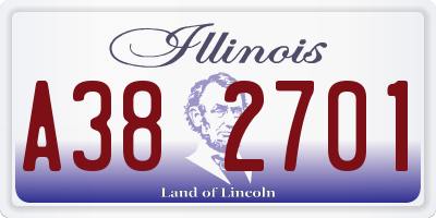 IL license plate A382701