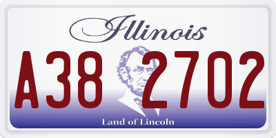 IL license plate A382702