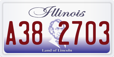 IL license plate A382703